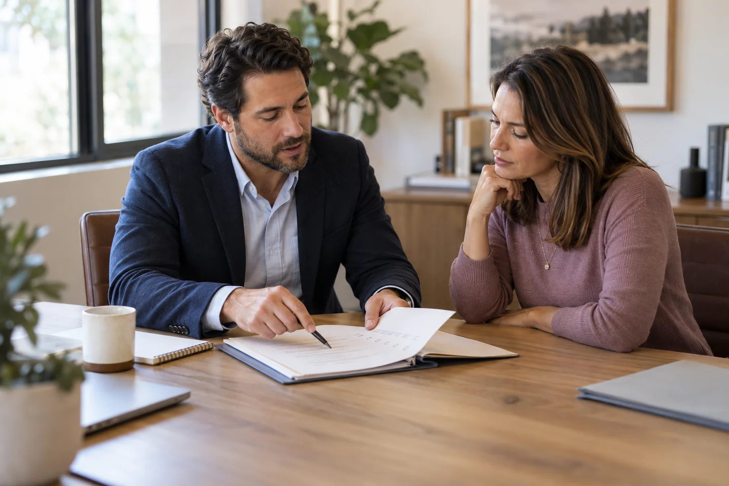Illustration of two professionals reviewing a processing checklist together.